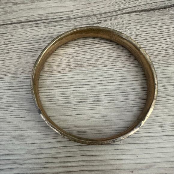 Vintage Dominique Piechaud Signed Enameled Bronze Bangle Bracelet - Picture 8 of 9